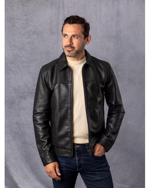 Lakeland Leather Gray 'renwick' Collared Leather Jacket for men