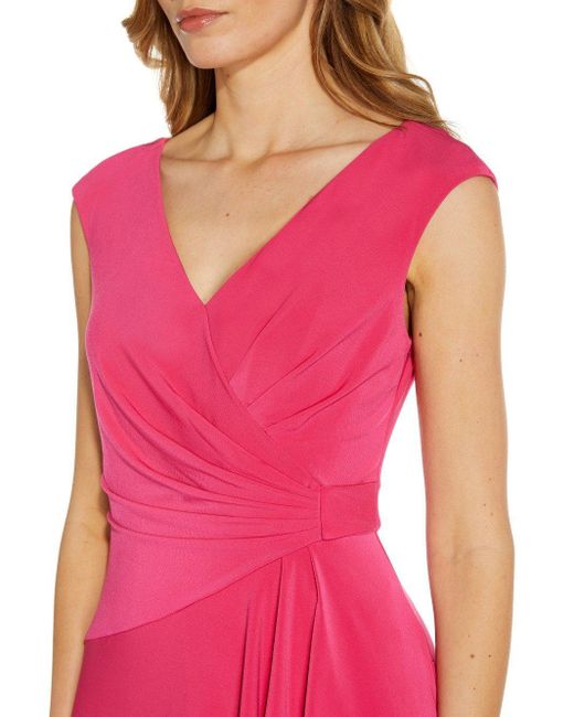 Adrianna Papell Pink Jersey Draped Jumpsuit