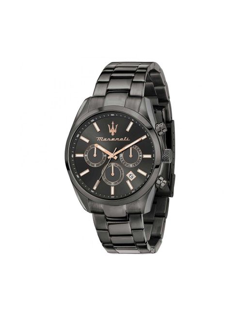 Maserati Black Attrazione Stainless Steel Sports Analogue Quartz Watch - R8853151001 for men