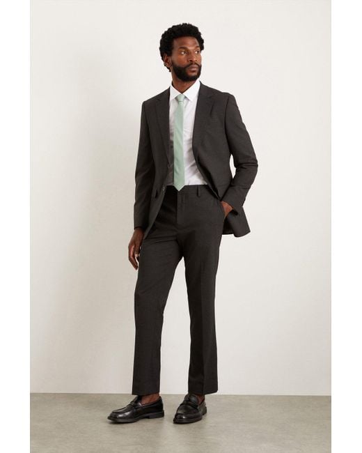 Burton Multicolor Tailored Fit Charcoal Essential Suit Trousers for men