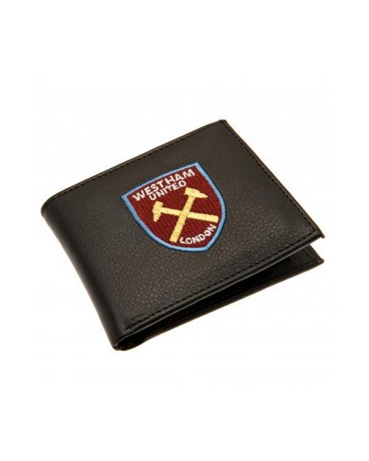West Ham United Fc Black West Ham Fc Official Leather Wallet With Embroidered Football Crest
