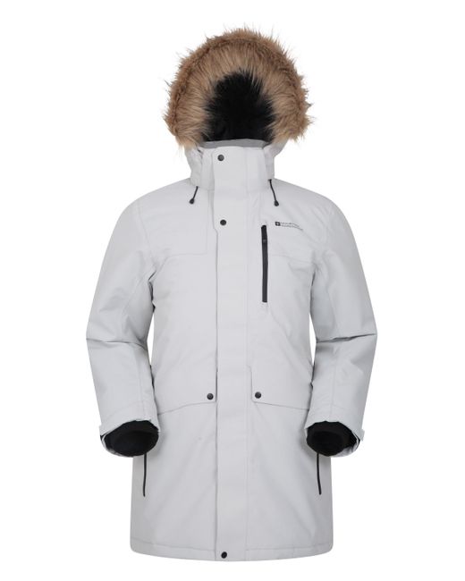 Mountain Warehouse Gray Arne Long Padded Jacket Waterproof Warm Winter Coat for men