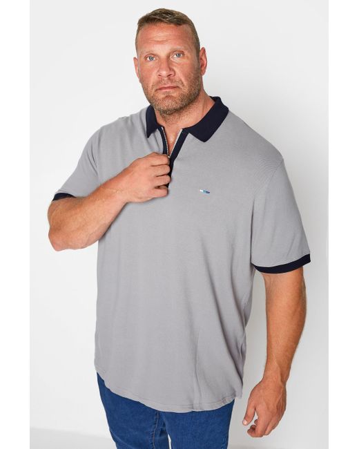 BadRhino Gray Zip Polo Shirt for men