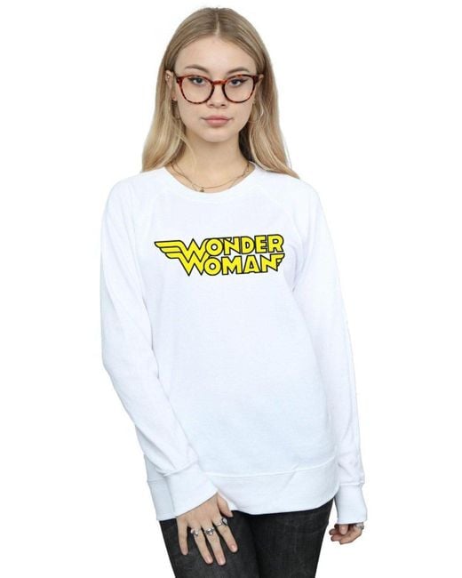 Dc Comics Wonder Woman Winged Logo Sweatshirt in White Lyst UK