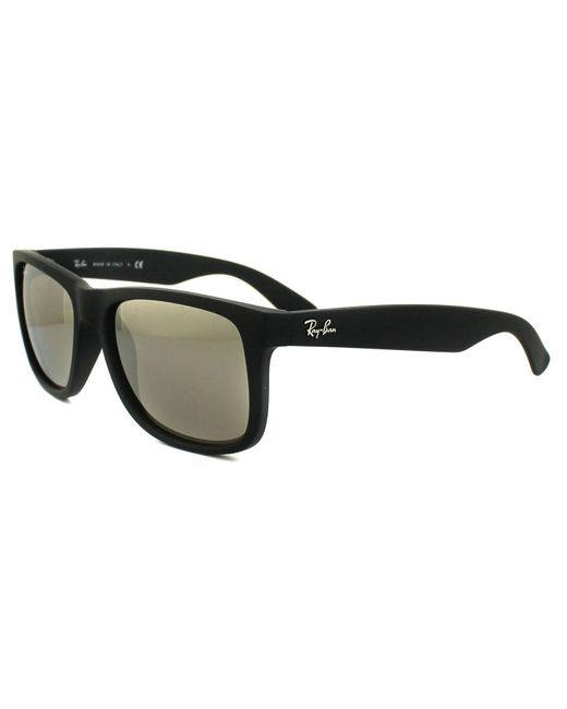 Ray-Ban Brown Rectangle Black Gold Mirror Sunglasses for men