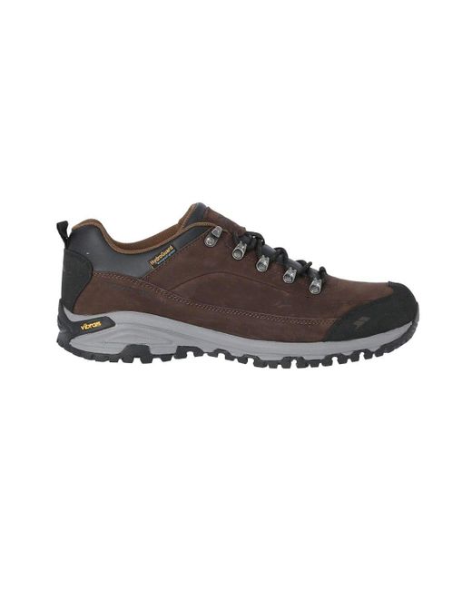 Trespass Brown Falark Vibram Leather Walking Shoe for men