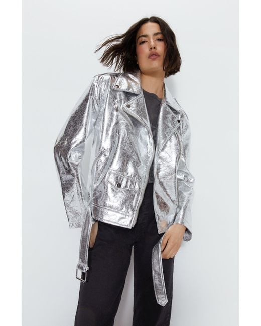 Warehouse grey biker jacket clearance