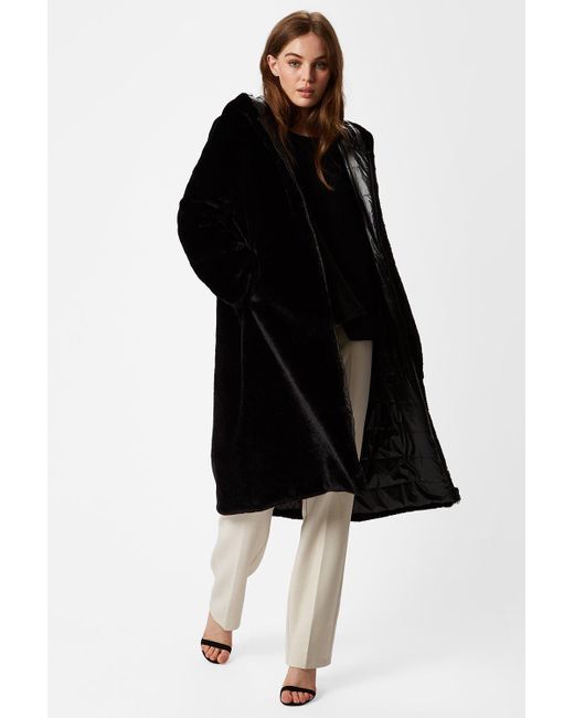 James Lakeland Black Reversible Long Faux Fur Coat