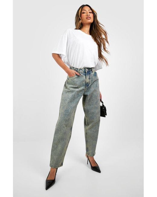 Boohoo Vintage Tint High Rise Mom Jeans in White Lyst UK