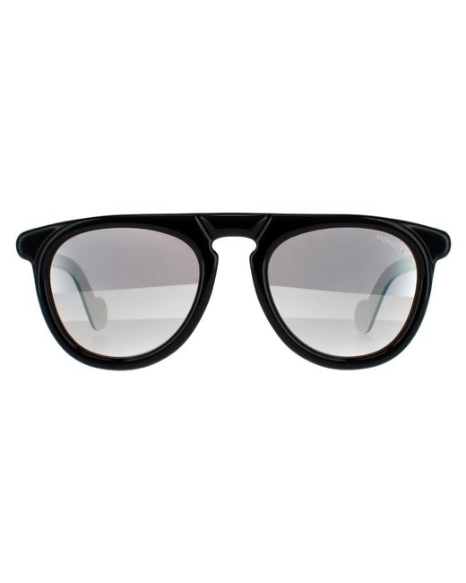 Moncler Aviator Black White Smoke Mirror Sunglasses for men