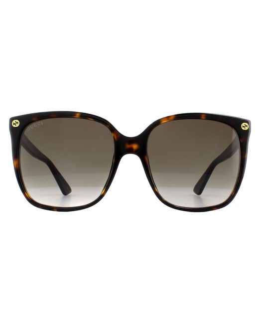 Gucci Brown Cat Eye Havana Grey Gradient Sunglasses