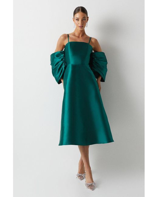 Coast Green Detachable Shrug Bandeau Full Skirt Midaxi Bridesmaids Dress