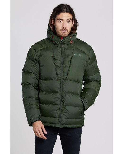 Mountain Warehouse Green Encounter Extreme Down Padded Jacket Warm Winter Coat for men