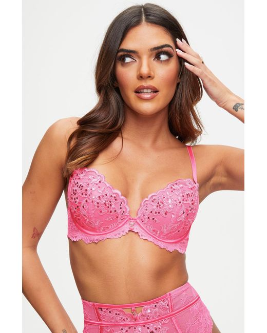Ann Summers Pink The Icon Padded Plunge Bra