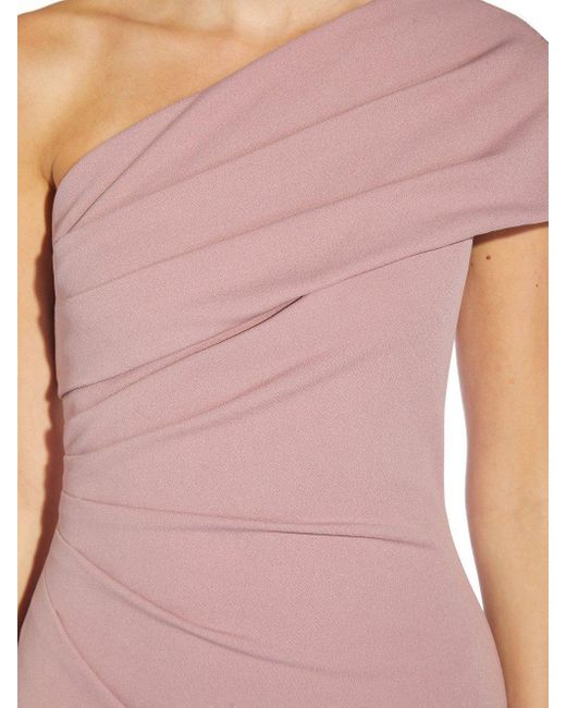 Adrianna Papell Pink Knit Crepe One Shoulder Dress