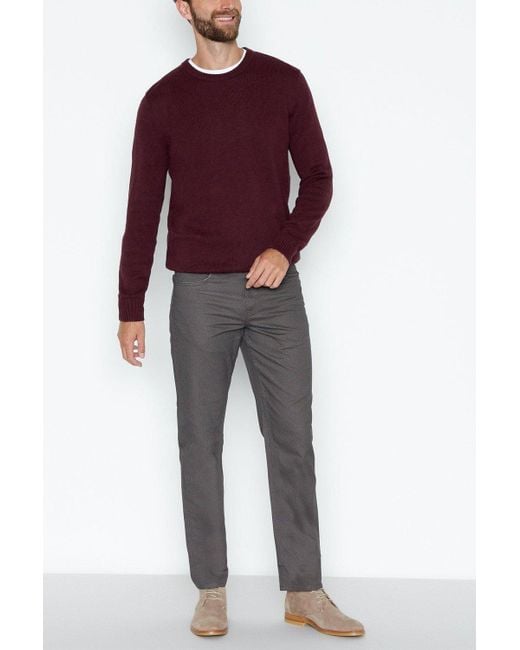 MAINE Red Straight Fit Trousers for men