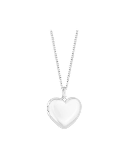 Simply Silver White Sterling Silver 925 Heart Locket Necklace