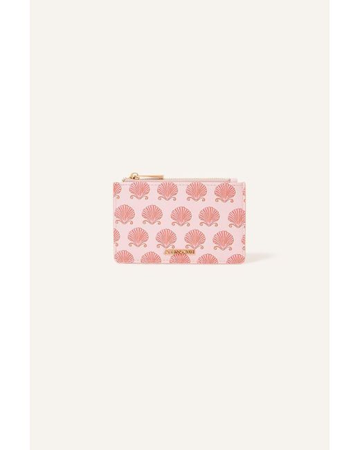 Accessorize Pink Shell Print Cardholder