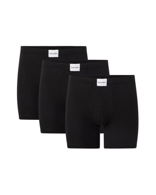 Calvin Klein Black 3 Pack Pure Cotton Stretch Boxer Brief for men
