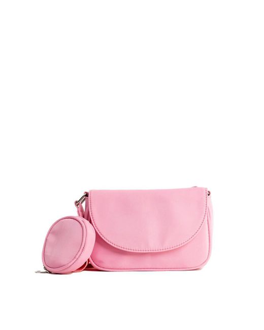 My Accessories London Pink Nylon Crossbody Bag With Coin Purse