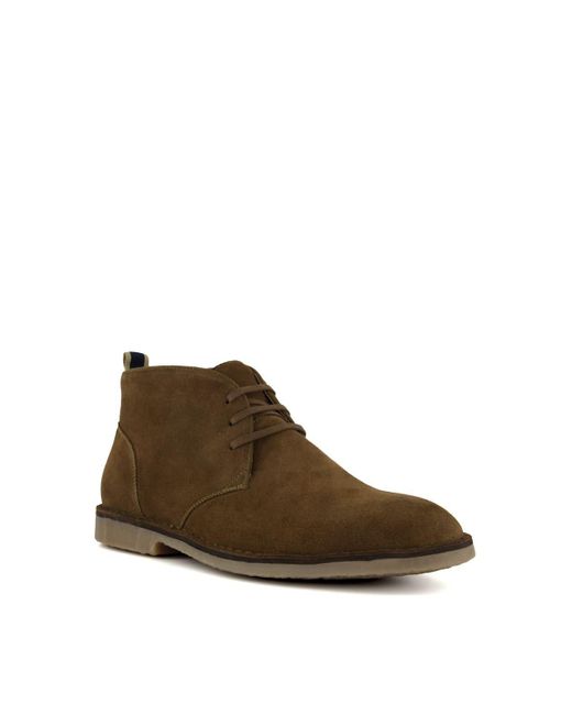 Dune Brown 'cashed' Lace Up Chukka Boots for men