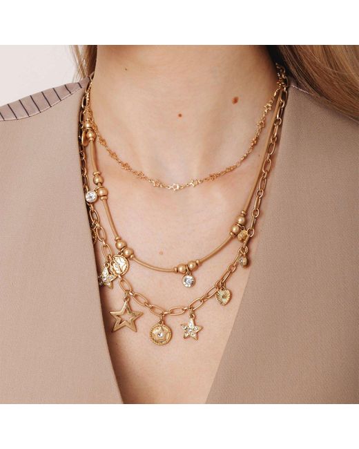 Bibi Bijoux Metallic Gold 'stellar Harmony' Layered Necklace