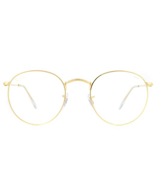 Ray-Ban Metallic Round Legend Gold Blue Light Filter And Grey Photochromic Sunglasses for men