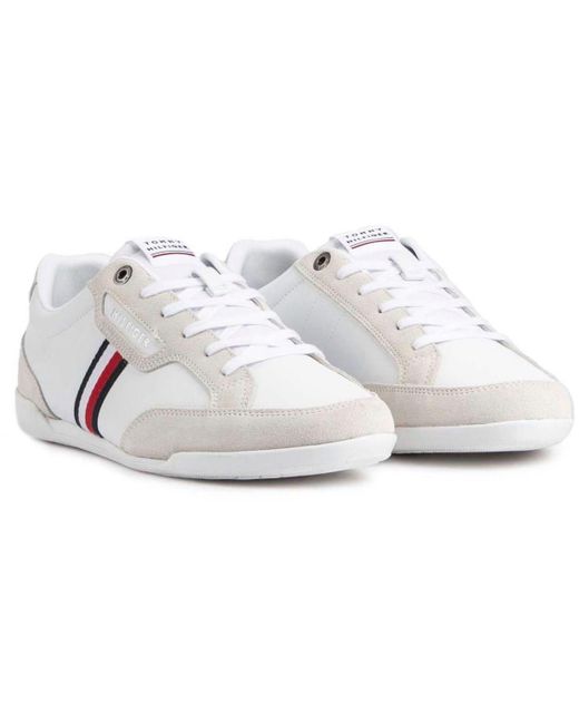 Tommy Hilfiger Gray Core Corporate Leather Trainers for men