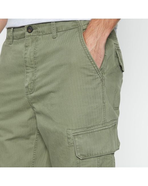 Mantaray Green Laundered Cargo Trousers for men