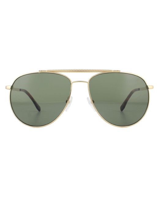 Lacoste Green Aviator Gold Grey Sunglasses for men