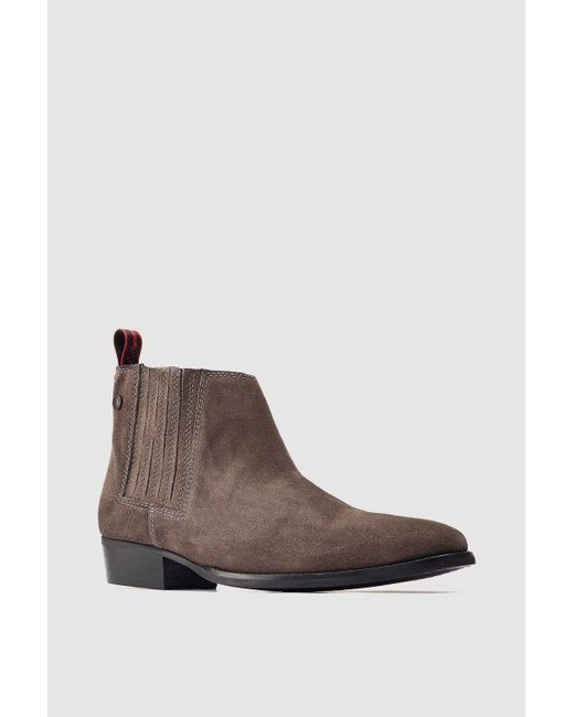 Base London Brown Suede Chelsea Boots for men