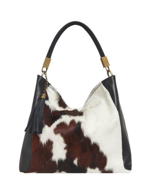 Sostter Multicolor Spotted Cow Calf Hair And Leather Grab Bag - Brrla