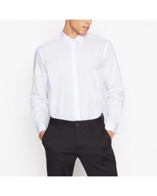 DEBENHAMS Blue White Long Sleeve Slim Fit Shirt for men