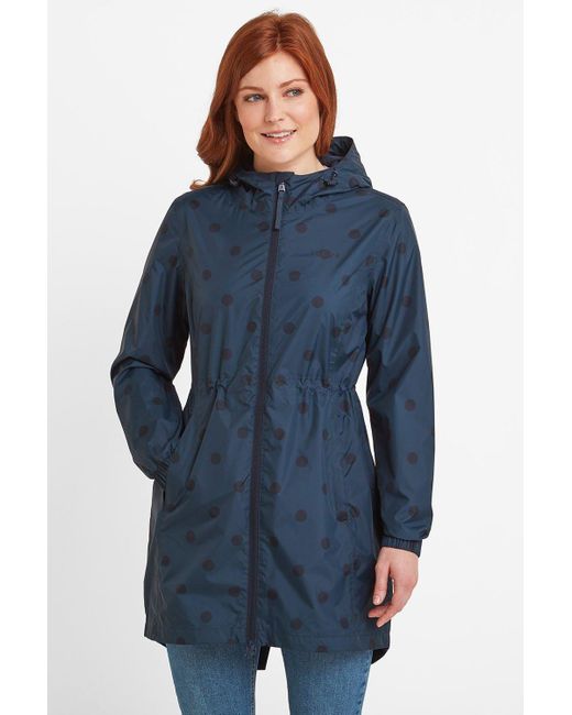 TOG24 Blue 'kilnsey' Polka Dot Waterproof Jacket