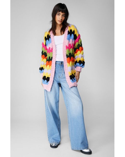 Multicolor on sale knit cardigan