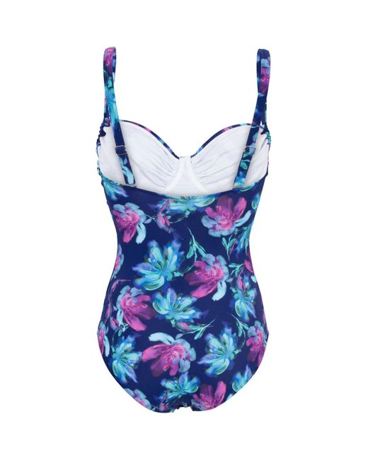 Fashy Blue Floral Adjustable Swimsuit - Navy/purple