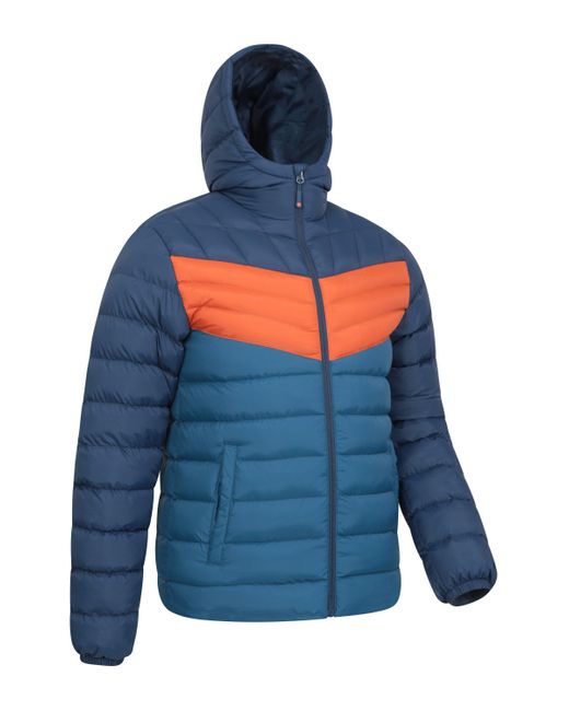 Mountain Warehouse Blue Seasons Padded Jacket Colour Block Lightweight Warm Coat for men