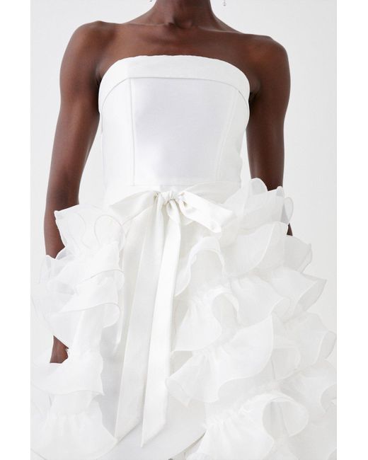 Coast White Mega Tiered Ruffle Bridal Belt Skirt