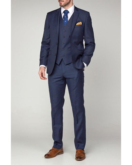 Scott Blue Pick & Pick Premier Fit Suit Jacket for men