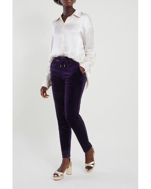 Velvet tapered sale trousers