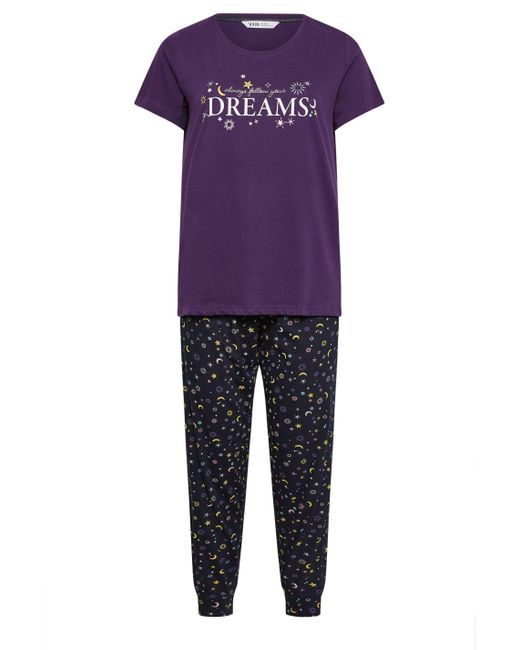 Yours Purple 'always Follow Your Dreams' Printed Pyjama Set