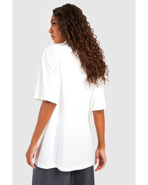 Boohoo White Tall Monaco Slogan T-shirt