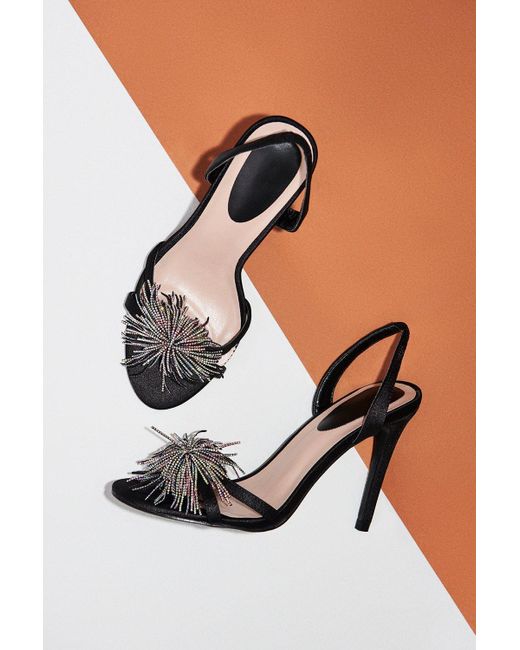 Dorothy Perkins Black Scarlett Embellished Detail Heel Sandals
