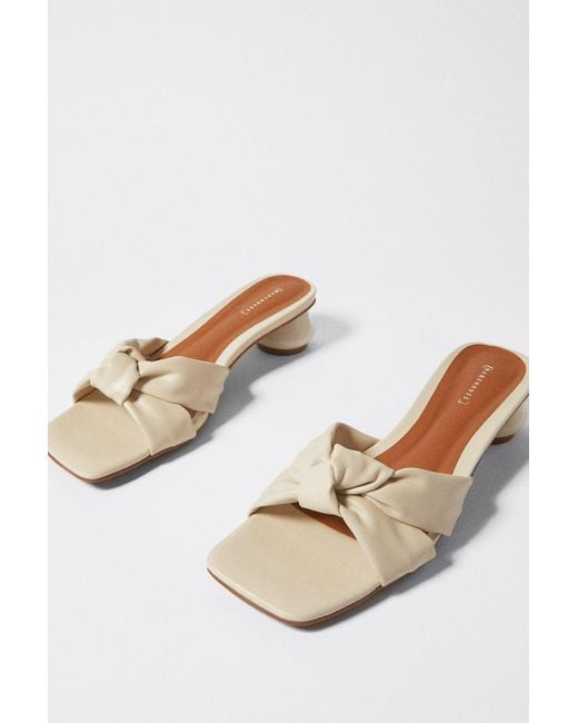 Warehouse White Knot Front Heeled Sandal