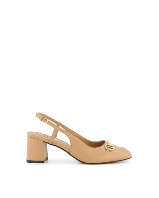 Dune Natural 'cassie' Leather Strappy Heels
