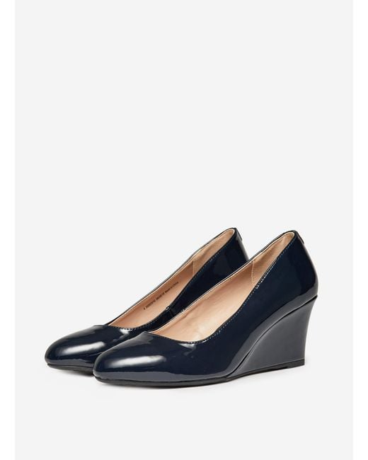 Dorothy Perkins Blue Wide Fit Navy Dreamers Wedge Court Shoe
