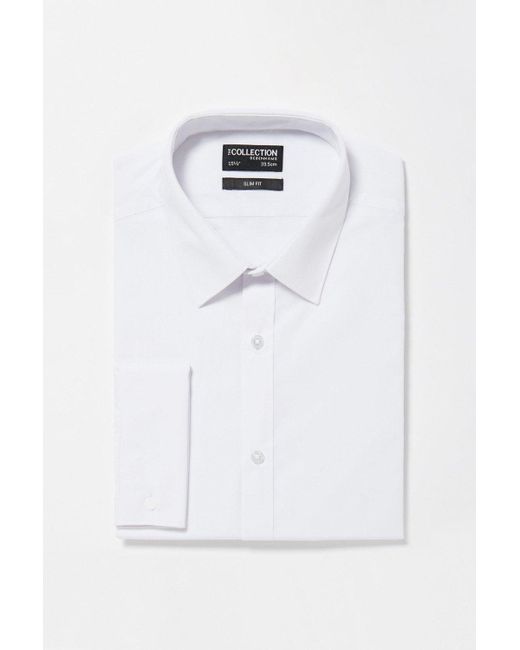 DEBENHAMS Blue White Long Sleeve Slim Fit Shirt for men
