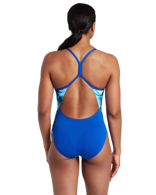 Zoggs Aqua Digital Sprintback Swimsuit - Royal Blue/aqua Blue