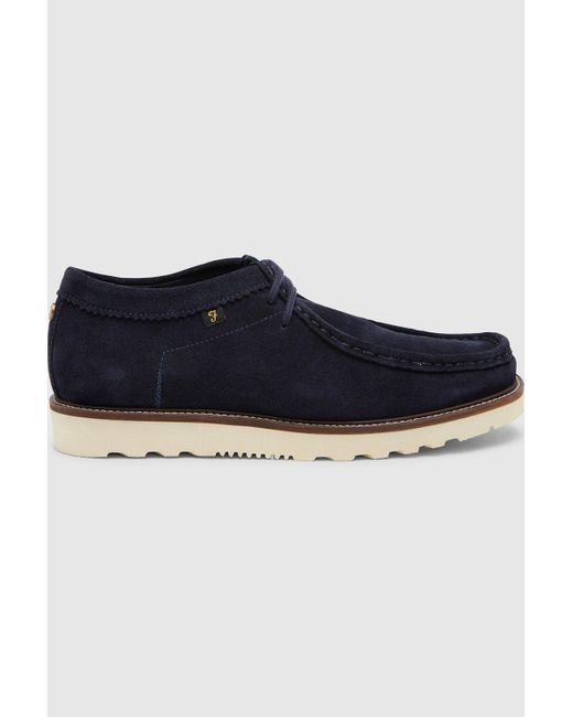 Farah Blue 'tully' Lace Up Suede Wallabe Shoes for men