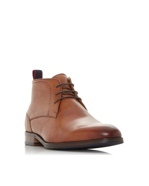 Dune Brown 'maidenn' Leather Chukka Boots for men